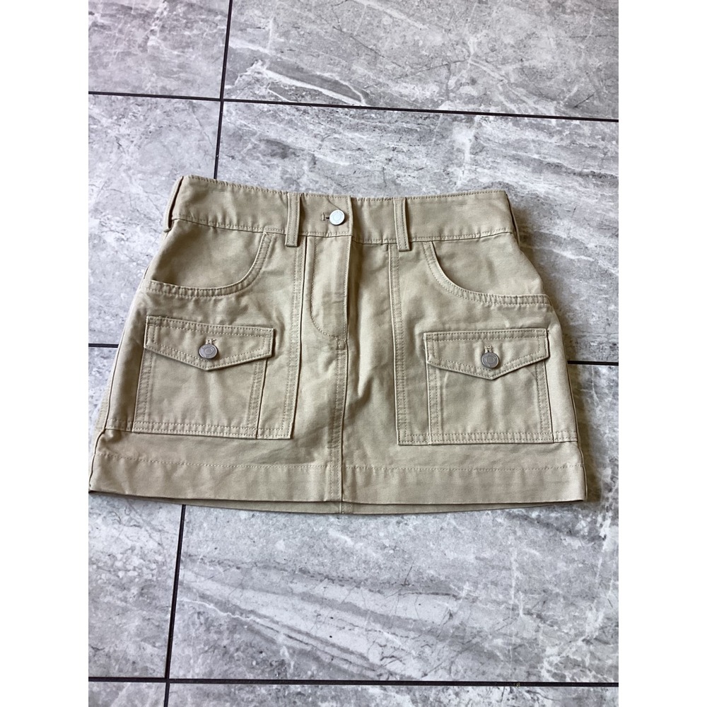 Sunday Best Aritzia Khaki Tan Cotton Cargo Mini Skirt Utility Size 2 121306
